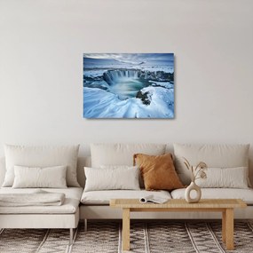 Sklenený obraz - Vodopád Bohov, Island (70x50 cm)