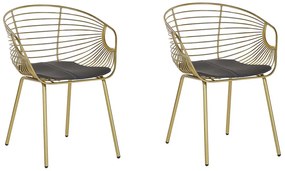 Sada 2 kovových dizajnových stoličiek zlatá HOBACK Beliani