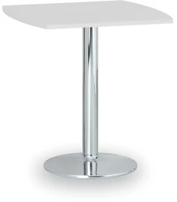 Konferenčný stolík FILIP II, 660x660 mm, chrómovaná podnož, doska biela