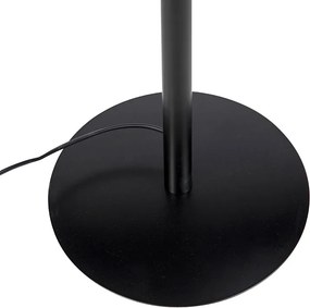 Stojacia lampa čierna s čiernym zamatovým tienidlom so zlatom 40 cm - Simplo