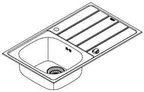 GROHE 31552SD1 - Drez K200 860 x 500 mm nerezová oceľ