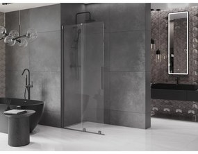 Mexen Velar, posuvné dvere do otvoru typ Walk-In 80 cm, 8mm číre sklo, grafitová matná, 871-080-000-03-66