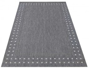 Luxusný obojstranný sivý koberec s ozdobným okrajom Šírka: 80 cm | Dĺžka: 150 cm