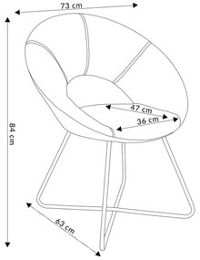 Kreslo JARED zamatové, svetloružové so zlatými nohami ALL 976272