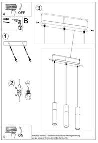 Sollux SL.0634 - Luster na lanku PABLO 3xGU10/40W/230V čierna