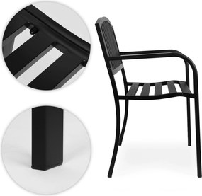 MultiGarden Záhradná lavička s operadlom 120x50 cm - čierna MultiGarden