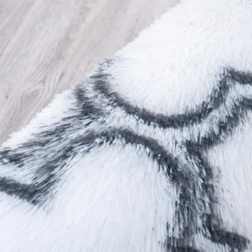 Protišmykový koberec DECOR biely / sivý 1 kruh