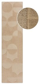 Béžový vlnený koberec behúň 60x230 cm Gigi – Flair Rugs