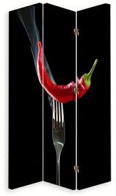 Gario Paraván Chilli papričky na vidličke Rozmery: 110 x 170 cm, Prevedenie: Otočný paraván 360°