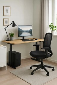 Herný stôl BR04 svetlohnedý s čiernym rámom 120 cm