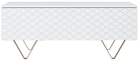 Konferenčný stolík Scalia 120x55 s úl. priestorom - biely mat / zlatá - Limitovaná ponuka