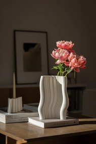 Ferm Living Kameninová váza Moire Off-white 30 cm