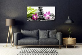 Skleneny obraz Kamene zen kúpele orchidea 140x70 cm