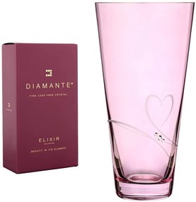 Diamante sklenená váza Romance Pink Conical s kryštálmi Swarovski 25 cm