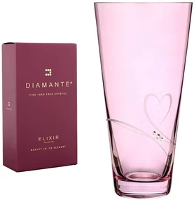 Diamante sklenená váza Romance Pink Conical s kryštálmi Swarovski 25 cm