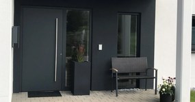 Kvetináč BLOCK, sklolaminát, výška 80 cm, antracit, outlet