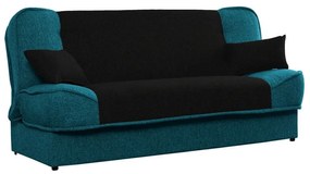 Kondela Rozkladacia pohovka, látka tyrkysová, čierna, ASIA NEW