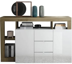 Komoda LENOR biela/hnedá