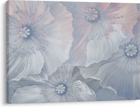 Obraz - Modré kvety na stene (70x50 cm)