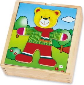 Drevené obliekacie puzzle Viga 56401 medvedík