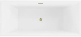 Mexen Vigo, voľne stojaca vaňa 178,5 x 80 cm, biela, zlatý matný prepad, 51251788000-55
