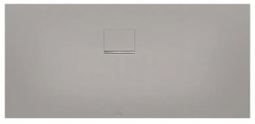 VILLEROY &amp; BOCH Squaro Infinity obdĺžniková sprchová vanička z materiálu Quaryl, do rohu - ľavou stranou ku stene, protišmyk (C), 1500 x 700 x 40 mm, Grey, UDQ1570SQI2LV-3S