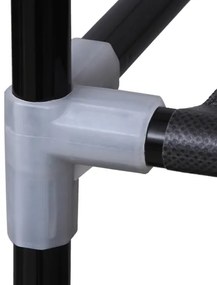 Látková úložná skriňa s policami a vešiakovou tyčou MATIS 150x175 cm čierna