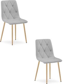 Set dvoch jedálenských stoličiek LIBRA svetlosivé / hnedé nohy (2 ks)