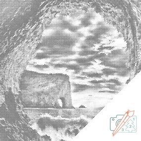 Gario Bodkovanie Tunel v jaskyni Rozmery: 50 x 50 cm, Rámovanie: S vnútorným rámom, Farba bodiek: Zelená