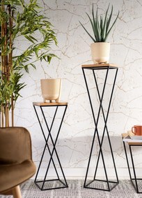 STOJAN NA KVETINÁČ LOFT6 70X24X24 CM ČIERNA/HNEDÁ