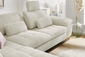 Rohová sedacia súprava MP-IN14007, krémová štruktúrovaná látka