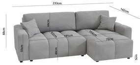 Biela rozkladacia rohová pohovka (variabilná) Luki – Ropez