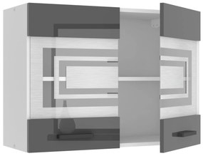 Kuchynská skrinka Belini Premium Full Version horná 80 cm šedý lesk