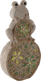 ZÁHRADNÁ FIGÚRKA – ŽABA NA KAMENI, PLOCHÁ, 25 x 9 x 49 CM, LED *7331