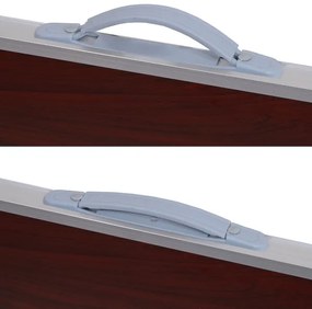 Skladací kempingový stôl hnedá/chróm