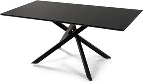 Jídelní stůl NEROSS 180 černá + 4ks jídelní židle ARIA šedá