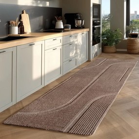 Svetlohnedý prateľný behúň 80x250 cm Pompei 1612 – Ayyildiz Carpets