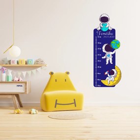 PIPPER. Detský meter s menom - Astronauti - textilná nálepka na stenu