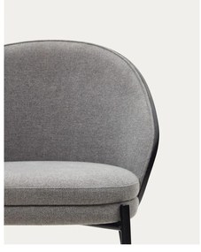 Čierne/sivé čalúnené jedálenské kreslo Eamy – Kave Home