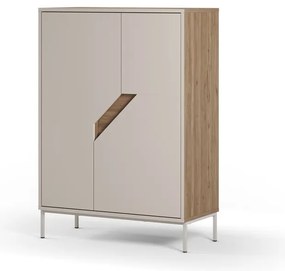 Komoda v dekore duba v krémovo-prírodnej farbe 85x120x40 cm Lilou – Marckeric