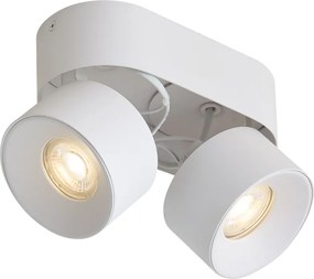 Moderné prisadené bodové svietidlo biele GU10 50mm 2-svetlové naklápacie - Echo