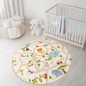 Prateľný detský hrací koberec ø150 cm Savana Ride – Mila Home