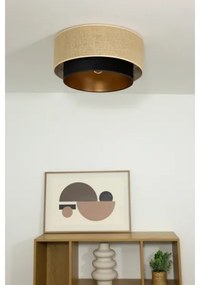 Stropné svietidlo SARTA 1xE27/60W/230V pr. 45 cm čierna/juta