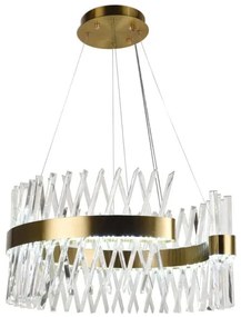 LED Stmievateľný luster na lanku LED/130W/230V 3000-6500K zlatá + diaľkové ovládanie