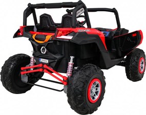 Ramiz UTV-MX batériová bugina pre deti Červená + pohon 4x4 + diaľkové ovládanie + LED zvuk + úložný priestor + EVA + pomalý štart