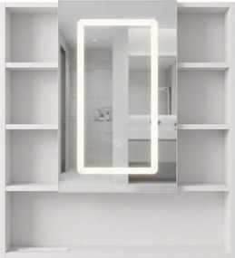 Rea Luna, zrkadlová skrinka s LED osvetlením 70×80 cm, plast, REA-M0405