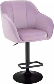 LuxuryForm DESIGN Barová stolička AVOLA VELUR na čiernom tanieri - levanduľa