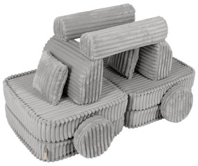 MeowBaby® Churros detská pohovka Plus, Moon Dust Grey