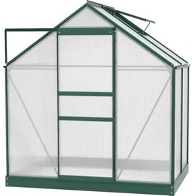 Skleník Vitavia Planet 2500 polykarbonát 6 mm 195x131 cm zelený vr. odkvapu