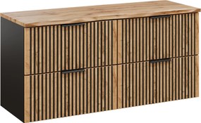 Comad Kúpeľňová skrinka pod doskové umývadlo set Xilo 120 sivá/dub wotan
